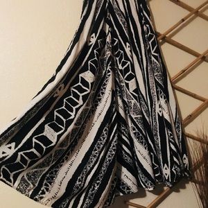 Black and white maxi skirt